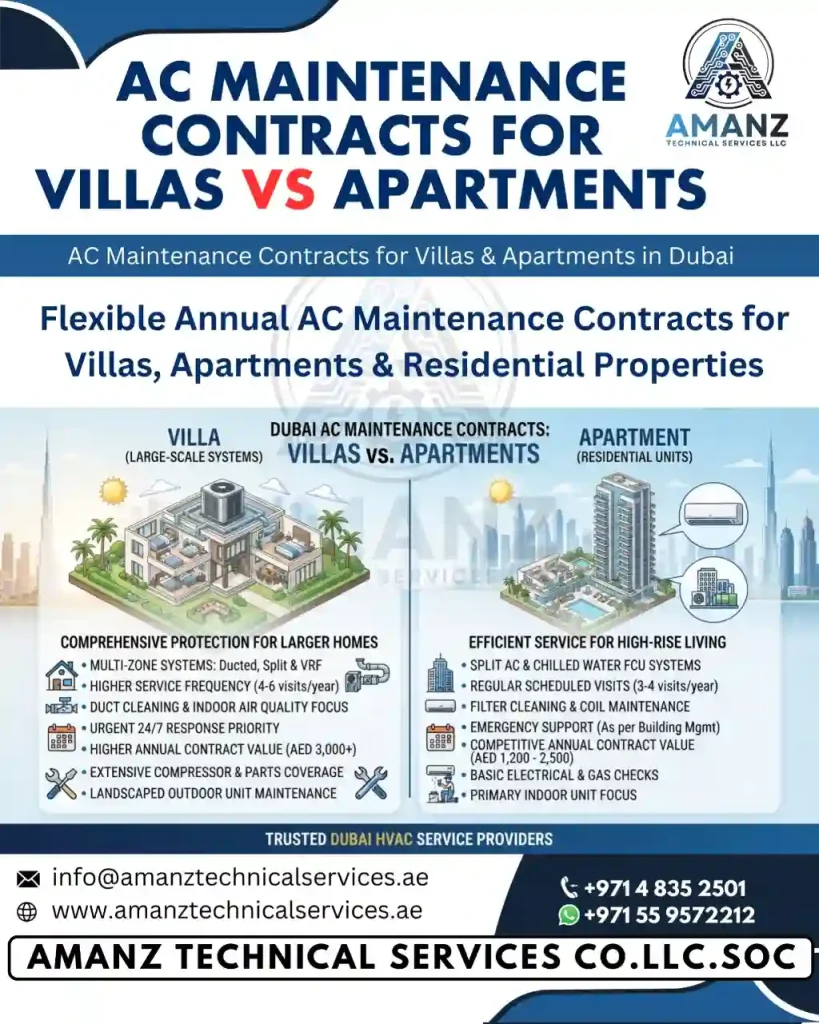 AC Maintenance Contracts for Villas vs. Apartments in Dubai